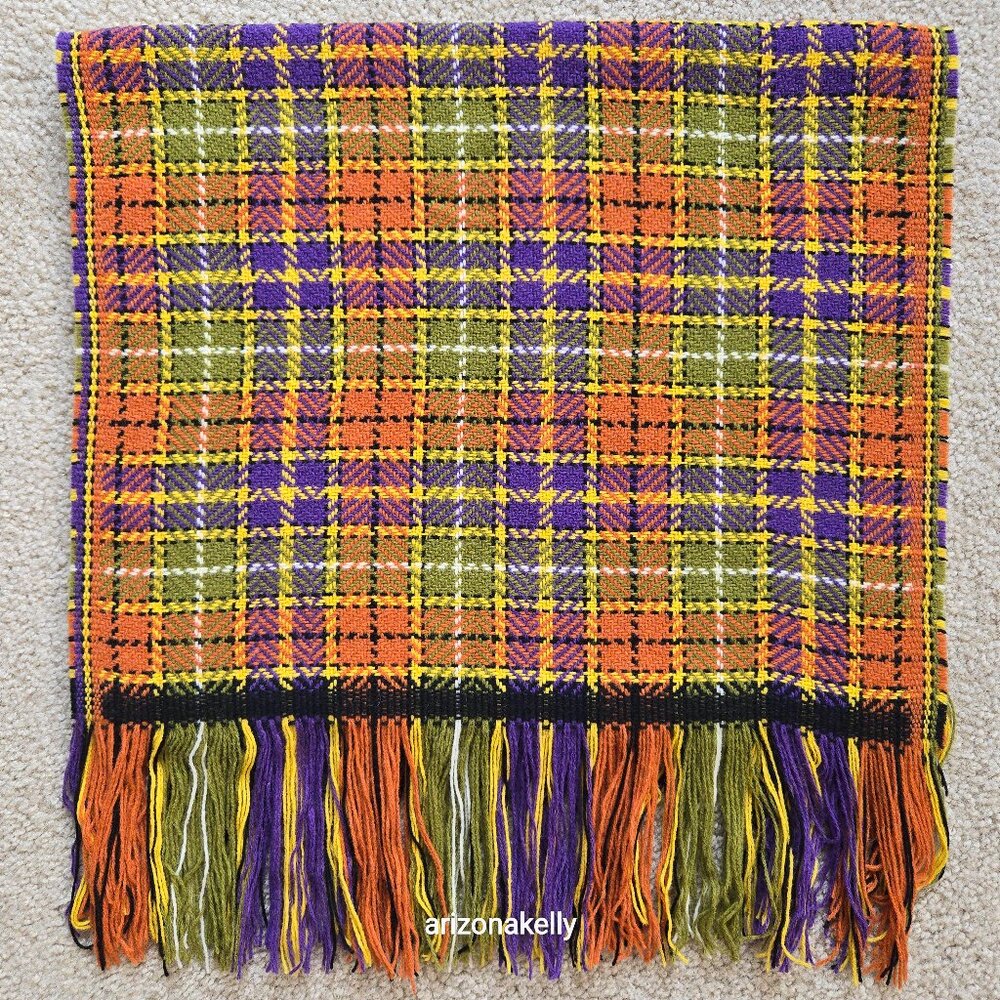 NWOT Altea Wool Scarf Retro Plaid Fringed Italy